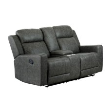 Asher Manual Reclining Loveseat Grey